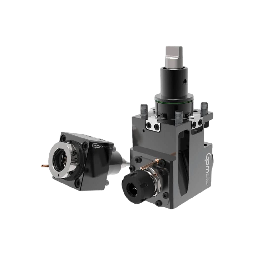 Portaherramienta motorizado marca GPM diseñado para tornos CNC con eje Y, ideal para operaciones de fresado y taladrado en una sola sujeción.