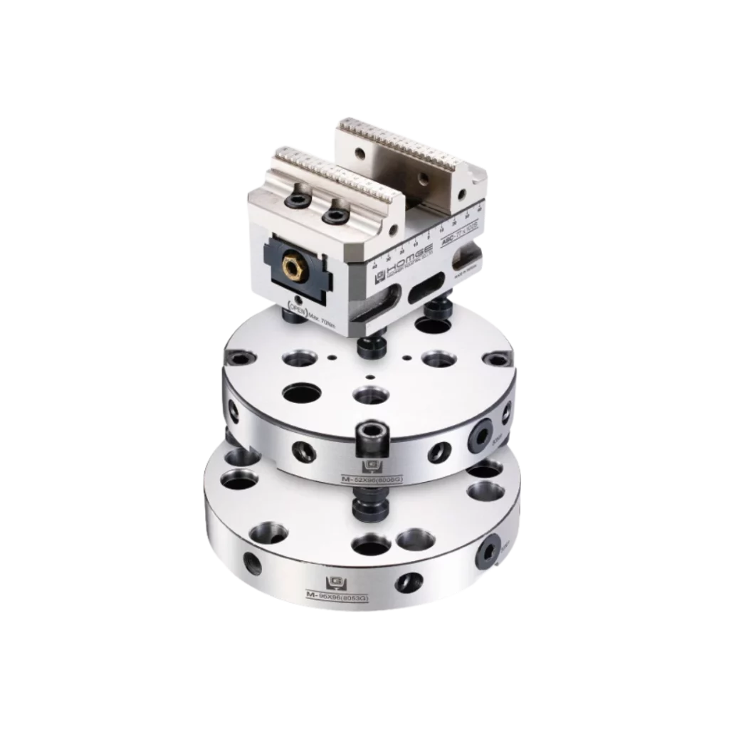 Bases modulares diseñadas para facilitar el cambio de accesorios CNC
